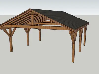 Double carport 3D model