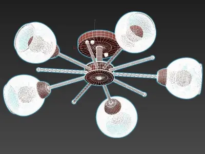 de-markt-city-vita-220012005 five light ceiling fixture 3D model