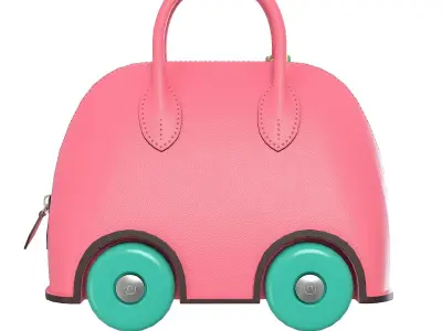 Hermes Mini Bolide Bag On Wheels Pink Low-poly 3D model
