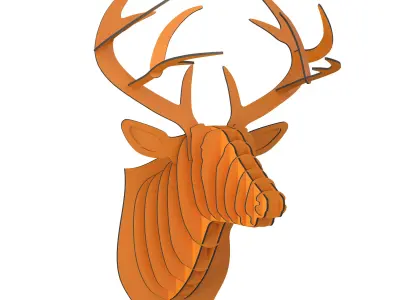 Bucky Cardboard Deer Head 3D model