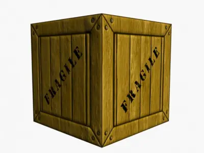 Wooden Crate Free low-poly 3D model