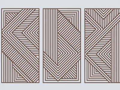 Wooden wall decor  Low-poly 3D model