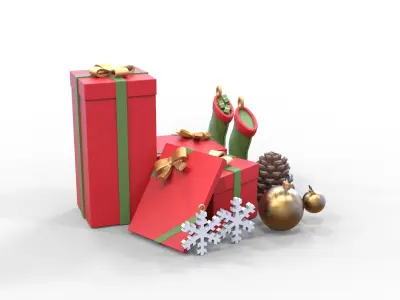 Christmas Collection 3 Santa Claus Christmas tree stuff 3D print model