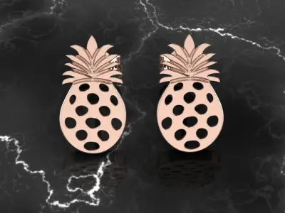 Jewelry Earring Pineapple Shape 3D print model
