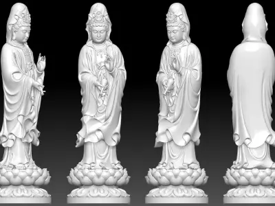 Bodhisattva Kwan Yin Pouring Out Vase of Nectar  3D print model