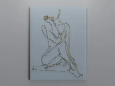 Frame Woman Art 3D model