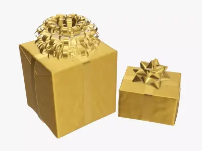 Wrapped Christmas gifts 04 3D model