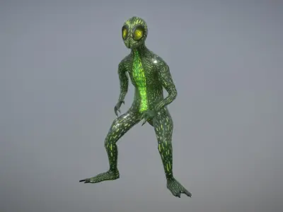 Lizard creature Low-poly 3D model