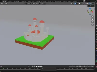 Low poly castle Free low-poly 3D model purchase