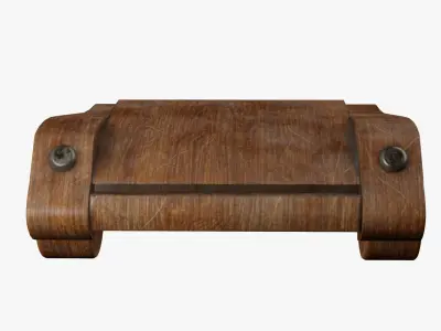 Old wooden toy sports car 3D model