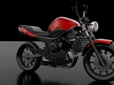 Motor Bike With Texture 3D model