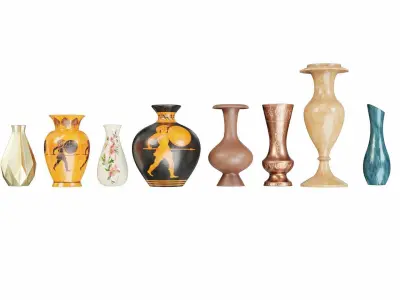 Vase collection 3D model