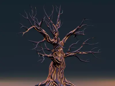 Stylized Halloween Props - Withered Tree 3 Low-poly 3D model