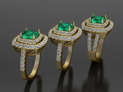 3 CUSHION Rings 3D print model