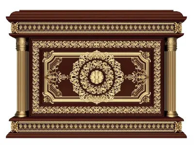 Chest 06 Red Low-poly 3D model