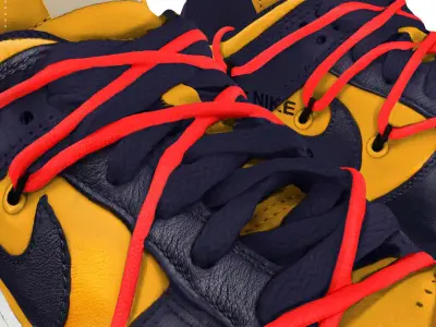 Nike Air Jordan 1 low Dunk Low Off-White University Gold LTHR OW 3D model