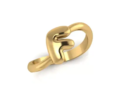 F alphabet baypass ring 3D print model
