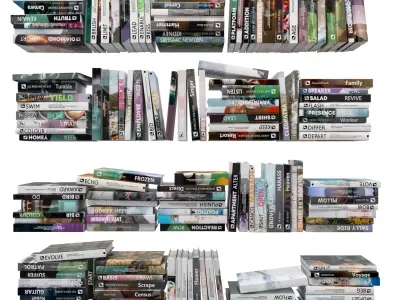 Books 150 pieces 1-4-2 Low-poly 3D model