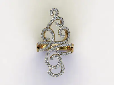 R235 diamond ring jewelry  3D model