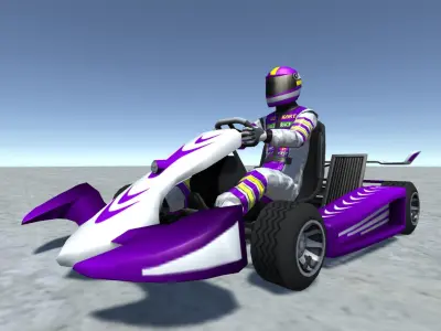 Low Poly Kart With Player 11 Low-poly 3D model