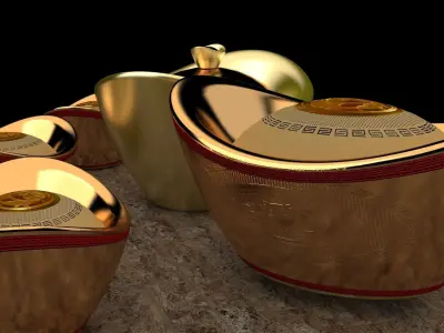chinese gold ingot  3D model
