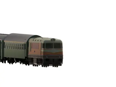 1970s diesel train 3D model