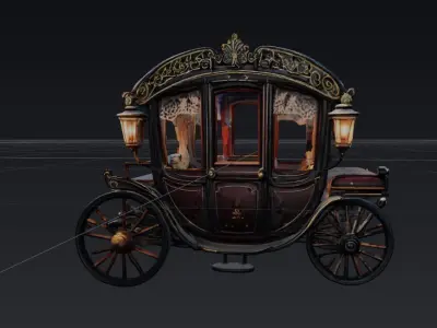 Ornate Victorian Carriage - High-Detail 3D Model 3D model