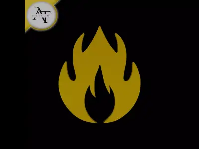 Simple Flame Symbol - 2D Art Free 3D print model 24