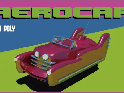 Low Poly Aerocar chevrolet car Low-poly 3D model