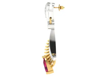 Women Drop Pear Diamond Earring  3D print model