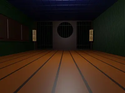 Kung-Fu Hall Low-poly 3D model