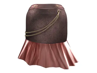 Decorative Steampunk Short Skirt Low-poly 3D model