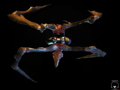 BioMech Alien Spider LowPoly Free low-poly 3D model