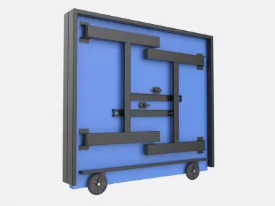 Indoor Table Tennis Table ITTF Folded 3D model