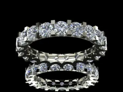 Tiffany Style Full Round Diamond Ring  3D print model