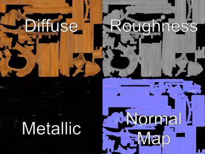 Natural Oak Slats model pack Low-poly 3D model