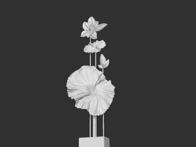 Lotus FLOWER Rhyme Sculpture Decoration 3D print model