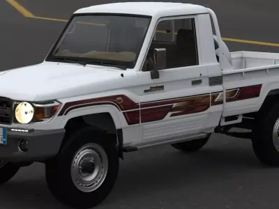 Toyota Land Cruiser Pickup j79 Shas  2010 to 2023  Low-poly 3D model