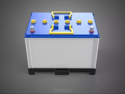 BRACKET HOLDER MOUNT CASE ACCU BATTERY ACCUMULATOR VEHICLE VOLT 3D model