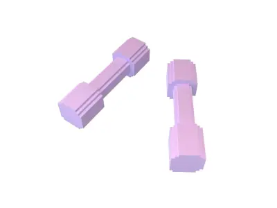 Voxel Style DumbBell v1 002 Low-poly 3D model