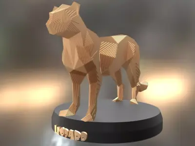 Parametric Leopard Low-poly 3D model