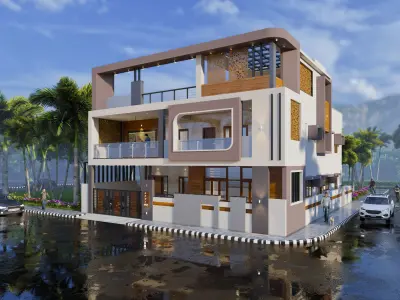 40x60 DUPLEX RESIDENCE 3D model