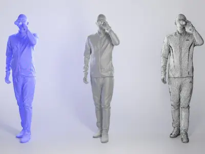 Man in sportswear drinking water 213 Low-poly 3D model