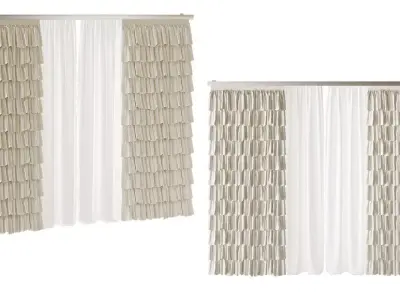 Curtains for childrens room 3D model