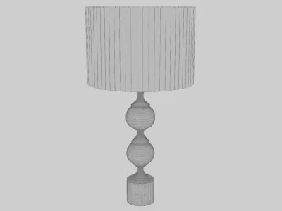 Tall Silver Aluminium Table Lamp Slate Velvet Shade 3D model