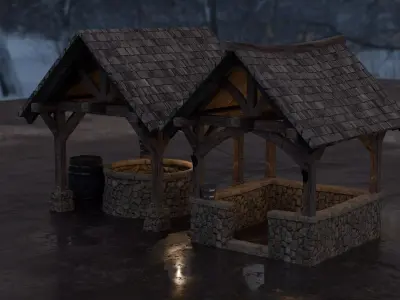 Medieval Well  Low-poly 3D model