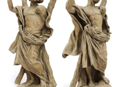 Classic sculpture Ercole Ferrata ST ANDREW THE APOSTLE  3D model