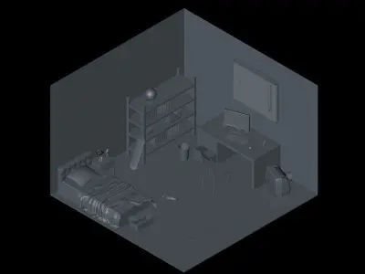 Isometric room 3D model