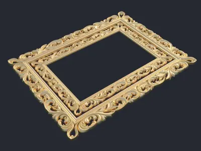 Carved frame mirror rg01 Low-poly 3D model
