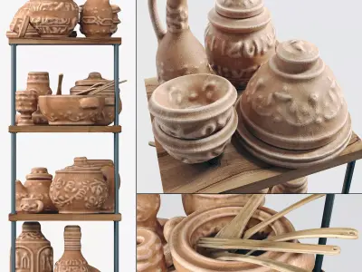 Dishes clay n24 3D model